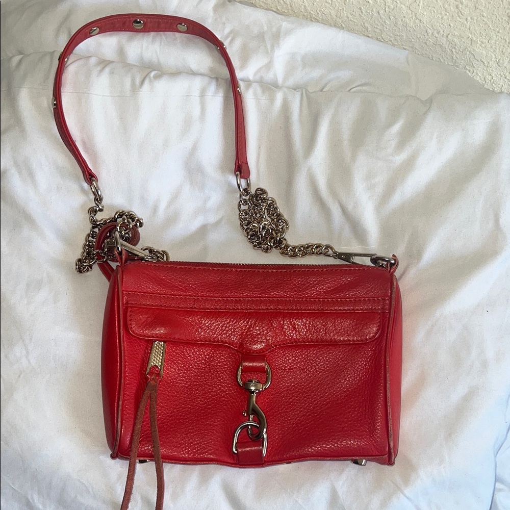 Rebecca Minkoff Red Crossbody Bag with Chain Strap